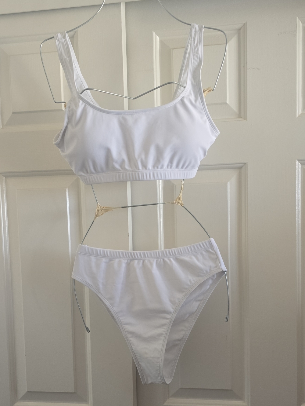 White Scoop Neck Bikini Set - Women's Two-Piece Swim
